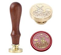Ychostamp Sceau de cire - Tampon de cire à cacheter Amsterdam, moulin à vent Hollande et fleur de tulipe | Point de repère de ville souvenir néerlandais pour journaux de voyage, cartes postales