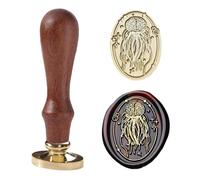 Ychostamp Tampon de cire à cacheter en forme de méduse pour Halloween, sceau en laiton avec poignée pour enveloppe effrayante, invitation à une fête