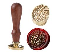 Ychostamp Tampon de cire cerveau - Tampon de cire d'Halloween en laiton vintage pour carte d'invitation de mariage, enveloppes, décoration cadeau