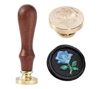 Ychostamp Tampon de Sceau de Cire Rose - Tampon de Cire de Sceau Floral, Tampon Floral Vintage Amovible pour Cartes Enveloppes, Invitations, Emballage Cadeau (Tampon Rose Rond F)