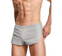 YCHSXAIZ Hommes 3 Pouces Large Fourche côté Casual Shorts Coton pour l'exercice à la Maison Fitness Color Gris Size XL