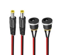 YCHUCH 5525 Pelle jaune vers câble d'alimentation femelle fileté Compatibilité générale Construction en plastique stable pour bureau Home Entertainment Compatibilité générale Câble de données pour