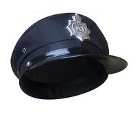 YCHUCH Chapeau de police militaire pour adulte, cosplay, fête d'Halloween, voyage, prise de photo, costume d'officier pour femme, chapeau noir militaire pour homme adulte