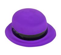 YCHUCH Chapeau Homburg vert en plastique avec breloque gangster, couleur vive pour fête, vacances, festivals de musique, chapeau haut-de-forme