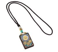 YCHUCH Collier en bois d'ébène sculpté à la main avec motif tibétain pour l'expression culturelle en bois sculpté à la main, taille unique, Comme décrit, Comme décrit.