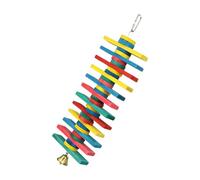 YCHUCH Corde et perles à mâcher colorées en bois naturel pour cage d'oiseaux du Sénégal