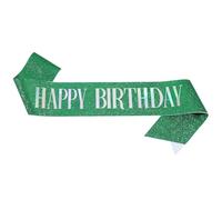 YCHUCH Écharpe Happy Birthday 160 x 10 cm pour décoration de fête, accessoire de costume pour fille et femme, accessoire de bal, Fantôme vert foncé, taille unique