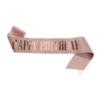 YCHUCH Écharpe Happy Birthday 160 x 10 cm pour décoration de fête, accessoire de costume pour fille et femme, accessoire de bal, rose gold, taille unique