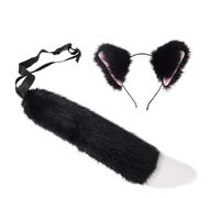 YCHUCH Ensemble de jeu de rôle réaliste renard fille avec bandeau élastique et queue amovible pour conventions, Halloween, fêtes costumées, accessoires de costume pour femme