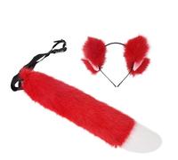 YCHUCH Ensemble de jeu de rôle réaliste renard fille avec bandeau élastique et queue amovible pour conventions, Halloween, fêtes costumées, accessoires de costume pour femme