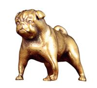 YCHUCH Fortunes-Bringing Sculpture de chien en laiton symbole de fortune faite à la main ornement pour les amoureux des animaux domestiques, décoration de table artisanale, bronze incisé