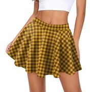 YCHUCH Jupe d'écolière plissée taille haute pour femme, coupe trapèze, jupe évasée à volants, extensible, jupe patineuse plissée, Style 5, S