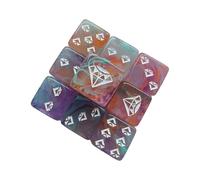 YCHUCH Lot de 10 dés en acrylique à motif de bijoux, jeu de table, outil de comptage des mathématiques, outil d'enseignement durable à six côtés