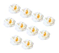 YCHUCH Lot de 10 têtes de fleurs artificielles de 7,9 cm pour couture, centres de table de mariage, fêtes prénuptiales, décoration de la maison, chapeau, décoration de gâteau