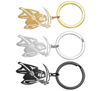 YCHUCH Lot de 3 porte-clés en forme de faux gothique pour Halloween, festival, breloques en acier inoxydable pour sacs, loisirs créatifs, cadeaux, porte-clés ornement