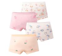 YCHUCH Lot de 4 caleçons boxeurs en coton respirant pour enfants avec motif dessin animé pour plus de confort et de durabilité, Coin plat pour filles, XXX-Large