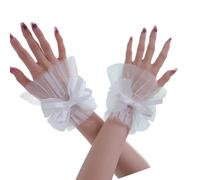 YCHUCH Manchons élégants en forme de nœud pour ongles, art, photographie, tissu doux, transparent, confortable, élastique, manches en filet ventilé, sécurité solaire, blanc, taille unique