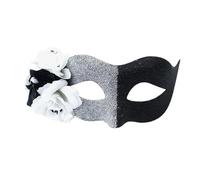 YCHUCH Masque de bal masqué mexicain effrayant demi-visage fleur avec tête de mort fête Halloween Jour des morts Crânes effrayants Mexicains Mascarade Halloween Jour des morts