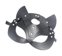 YCHUCH Masque luxueux en cuir synthétique avec oreilles de lapin pour cosplay, fête, déguisement, accessoire confortable pour le visage de convention d'anime, masque facial confortable pour cosplay, F