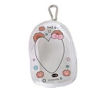 YCHUCH Organiseur miniature à fermeture éclair avec panneau avant transparent Mousqueton Clip pour exposer de petites figurines Mini sac à suspendre, Love Bear, One Size