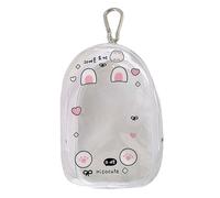 YCHUCH Organiseur miniature à fermeture éclair avec panneau avant transparent Mousqueton Clip pour exposer de petites figurines Mini sac à suspendre, Lapin de dessin animé., One Size