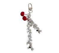 YCHUCH Porte-clés artistique en forme d'étoile en forme de fruit détachable avec pampilles en résine et métal - Accessoire quotidien - Décoration légère - Cerise étoile, Rouge, taille unique