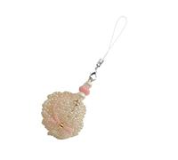 YCHUCH Porte-clés élégant en forme de chapeau cloche artistique avec perles - Cordon de téléphone polyvalent - Accessoire cadeau robuste - Porte-clés unique en perles, rose, Door buckle