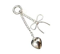 YCHUCH Porte-clés tendance en forme de cœur avec nœud pour ajouter de l'élégance aux sacs et étuis de téléphone - Accessoire pratique en alliage