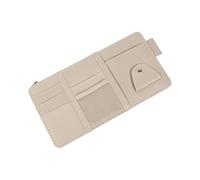 YCHUCH Portefeuille de voiture avec compartiments cachés et support de lunettes réglable en cuir PU pour CD, cartes, essentiels, lunettes de soleil Clip pour pare-soleil de voiture