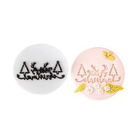 YCHUCH Presse à fondant de Noël avec vœux anglais sûre et simple accessoire de pâtisserie fournitures de cuisson pour les vacances moules à biscuits ronds