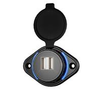 YCHUCH Prise de courant étanche 12 24 V Chargeur de véhicule Double USB 5 V 3,1 A Sortie pour camions, camping-cars, UTV Bateaux Double Port Chargeur de voiture