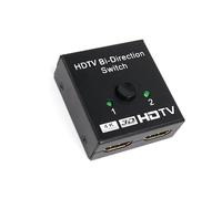 YCHUCH Répartiteur bidirectionnel 4K @ 60 Hz HDTV 2 x 1 pour consoles de jeu, projecteurs, Plug & Play, sans alimentation externe, commutateurs HDTV, construction en métal ABS