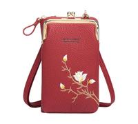 YCHUCH Sac à main fin à poignée minuscule verticale contre les rayures Sac à bandoulière pour femme Sangle réglable détachable Épaule transparente Téléphone pour femme, bordeaux, One Size