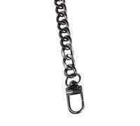 YCHUCH Sangle de rechange en métal pour sac à main à bandoulière, sac à bandoulière, largeur assortie, pour femme, cadeau d'épaule de rechange plat, Noir pistolet., One Size