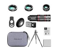 YCHUCH Téléobjectif 28X avec fisheye macro grand angle type clip de photographie télescope téléobjectif pour la plupart des smartphones ensemble de photographie à objectifs multiples pour smartphones