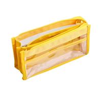 YCHUCH Trousse à crayons transparente avec motif dessin animé - Grande capacité - Organiseur à 6 couches, jaune, Beauté de masse