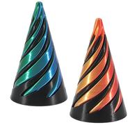 YCHYAN 2 Pièces Impossible Cone Pyramid Passthrough Sculpture, Jouet Fidget a Cône en Spirale Imprimé en 3D, Mini Sculpture de Passage de Pyramide Impossible, Small Fidget Toys Anti Stress