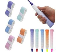 YCHYAN 5 Bandes de Grip Tape pour Raquette, Bande D'adhérence pour Badminton de Couleur Dégradéem, Bande Autocollante pour Le Badminton et Le Tennis, Absorbant et Antidérapant, Pas Facile à Sertir