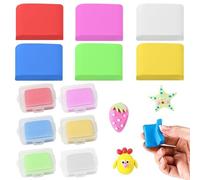 YCHYAN 6 Pièces Gomme Pétrissable, Gomme Mie de Pain de Couleur avec Étui Plastique Séparé, doux et Durable Gommes Modélables, peut Être Utilisé pour les Croquis et le Dessin, L'Écriture Quotidienne