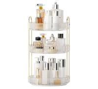 YCIA&Done Organiseur de Maquillage Rotatif à 360° et Rangement pour comptoir de Coiffeuse à 3 Niveaux, organiseurs de Parfum pour Commode, Salle de Bain, Lazy Susan (Blanc Transparent)
