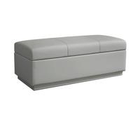 YCKEGEW Banc De Chambre avec Rangement,banco De Rangement pour Chaussures D'entrée Long Ottoman avec Couvercle Rabattable, Siège Rembourré Moelleux Poufs De Salon Coffre(Light Grey,120cm)