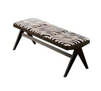 YCKEGEW Banc De Salle À Manger Rembourré De Style Fermier, Banc D'entrée en Bois avec Rembourrage en Tissu, Tabouret De Chevet 128x45x45 Cm Repose-Pieds pour Salon(Type B,Blackwood)