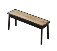 YCKEGEW Banc Long pour Salle À Manger Étroite, Chaise en Osier Boisé Tabouret À Chaussures pour Entrée, Banc De Jardin Rétro Style Ferme Tabouret Escabeau Bancs De Chevet(Black Color,80cm)