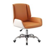 YCKEGEW Chaise de Bureau réglable avec Support Dorsal Ergonomique, Fauteuil d'ordinateur à Domicile, fauteuils rembourrés en Cuir avec Roues pivotantes,chaises for visiteurs(Orange A)