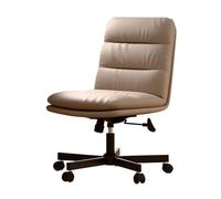 YCKEGEW Chaise D'ordinateur en Polyuréthane Chaises Visiteurs sans Accoudoirs, Dossier Souple, Chaise Pivotante pour Salle De Conférence avec roulettes,a Assise Rembourrée(Khaki)