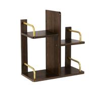 YCKEGEW Etagère De Rangement De Bureau À 3 Niveaux, Étagère De Rangement pour Bureau, Armoire d'angle De Style Moderne, Bibliothèque pour Bureau Organisation Décorations D'étagères(Walnut)
