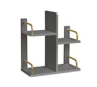 YCKEGEW Etagère De Rangement De Bureau À 3 Niveaux, Étagère De Rangement pour Bureau, Armoire d'angle De Style Moderne, Bibliothèque pour Bureau Organisation Décorations D'étagères(Grigio)