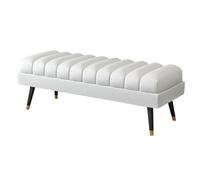 YCKEGEW Long Bedroom Bench Seat Velvet Upholstered Loung Sofa Stool for Living Room,Changing Shoes Stool for Entrance,Contemporary Home Decor Ottoman(Bianco,60cm)