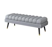 YCKEGEW Long Bedroom Bench Seat Velvet Upholstered Loung Sofa Stool for Living Room,Changing Shoes Stool for Entrance,Contemporary Home Decor Ottoman(Grigio,100cm)