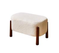 YCKEGEW Petit Pouf Repose-Pieds 12,5", Banquette De Canapé Pouf Repose-Pieds avec Pieds en Bois, Banquette pour Chaussures D'entrée Tabourets pour Salon, Chambre À Coucher, Entrée(Teddy Tong)